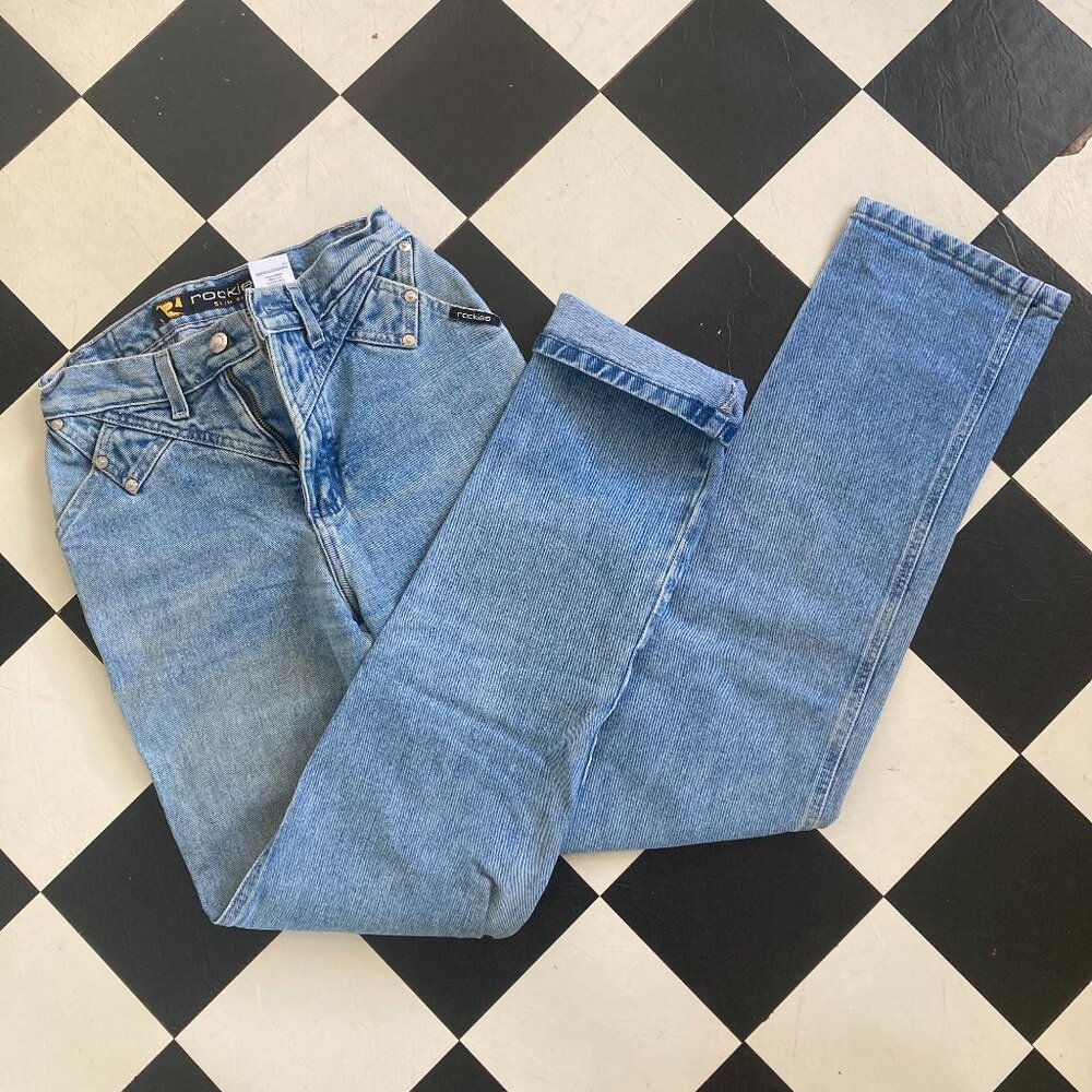 Vintage Rockies Slim Fit Bareback High-Rise Blue Denim Jeans